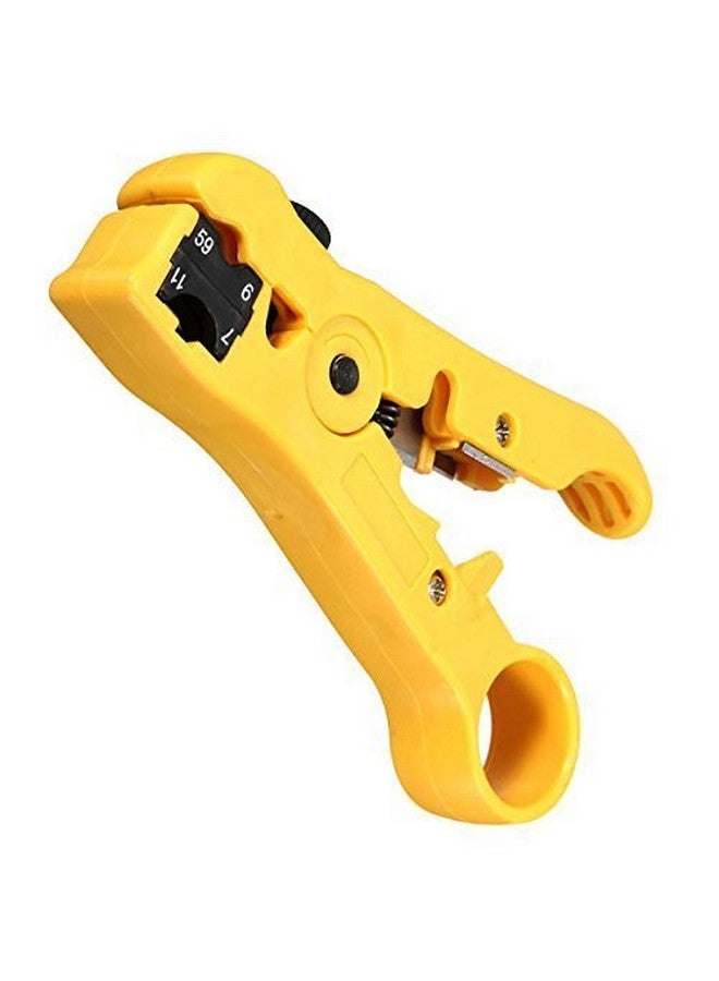 Electrobot Eb-cbw Rotary Coax Coaxial Cable Wire Cutter Stripping Tool Rg59 Rg6 Rg7 Rg11 Stripper, Yellow - Image 2