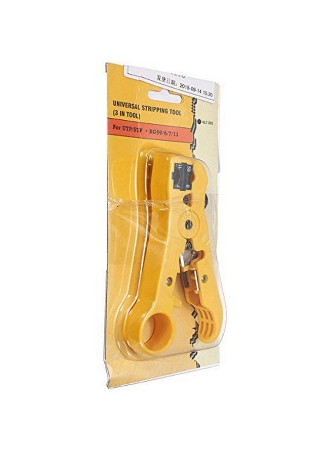 Electrobot Eb-cbw Rotary Coax Coaxial Cable Wire Cutter Stripping Tool Rg59 Rg6 Rg7 Rg11 Stripper, Yellow - Image 3