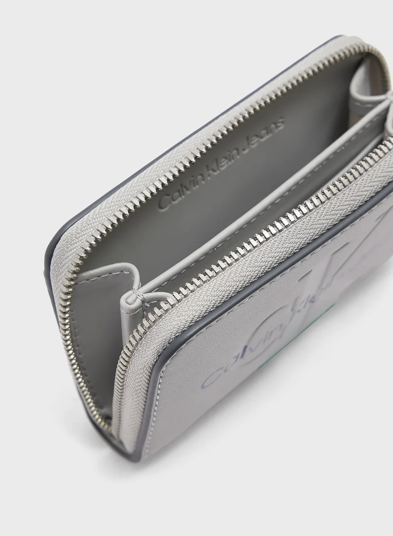 كالفن كلاين جينز Sculpted Med Zip Around Wallet