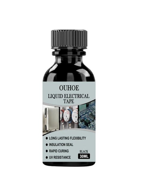 Liquid Electrical Tape, High Temperature Resistant Insulating Rubber Coating Glue, Waterproof Insulation Sealant Liquid Tape, Wire Cable Glue For Circuit Boards Electrical Equipment, Black 30ml