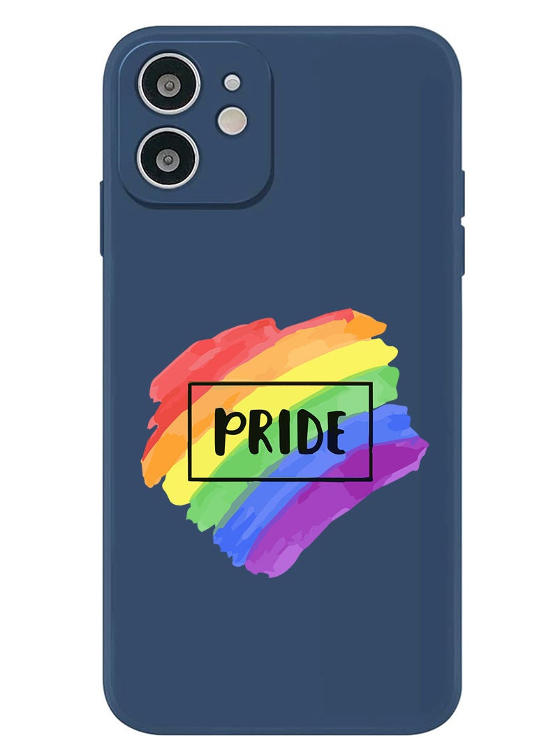 Theodor Protective Slim Fit Case Liquid Silicone Cover with Full Body Protection Anti-Scratch Shockproof Case For iPhone 12 Blue  - Pride - Image 1