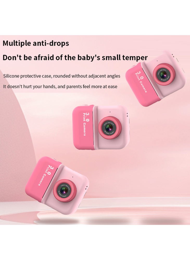 Generic D3 Kids Instant Print Camera 3.0 Inch Screen 1080P Video Photo Digital Camera Birthday Gift - Pink - Image 5