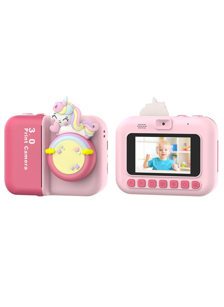 Generic D3 Kids Instant Print Camera 3.0 Inch Screen 1080P Video Photo Digital Camera Birthday Gift - Pink - Image 1