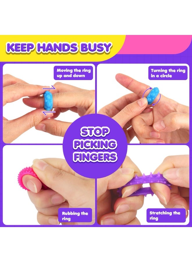 Fidget Toys Sensory Rings for Kids: 12 Pack Finger Spinner Rings - Texture Stress Toys for Kids Autism Calming - Fun Fidgets for Student Classroom Prize Stocking Stuffers - Image 5