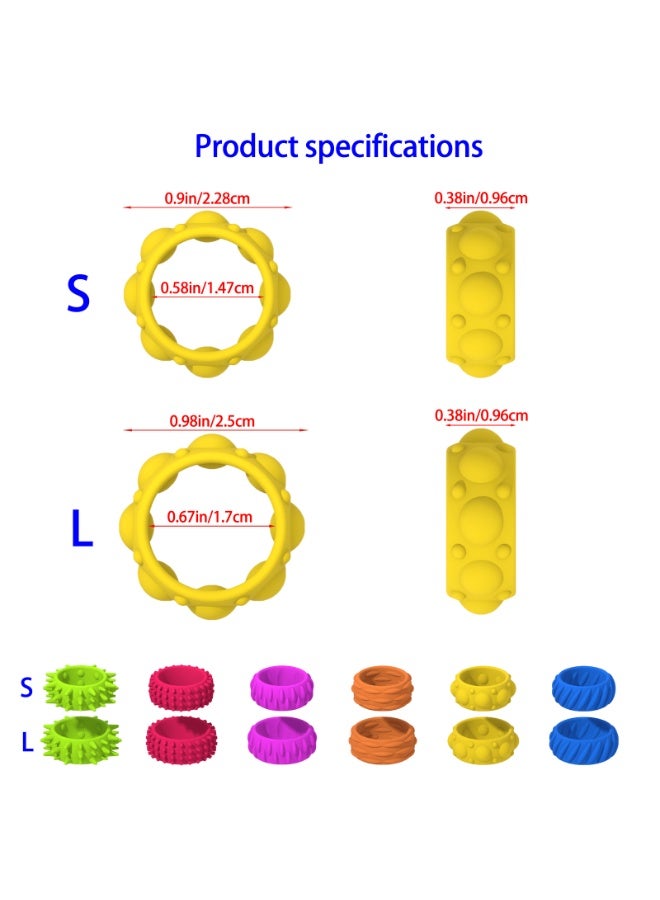 Fidget Toys Sensory Rings for Kids: 12 Pack Finger Spinner Rings - Texture Stress Toys for Kids Autism Calming - Fun Fidgets for Student Classroom Prize Stocking Stuffers - Image 3