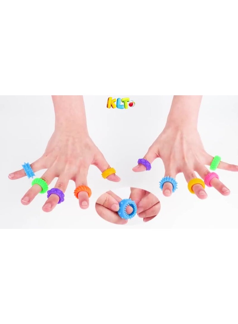 Fidget Toys Sensory Rings for Kids: 12 Pack Finger Spinner Rings - Texture Stress Toys for Kids Autism Calming - Fun Fidgets for Student Classroom Prize Stocking Stuffers - Image 2