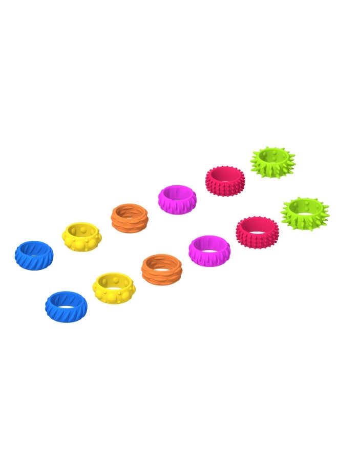 Fidget Toys Sensory Rings for Kids: 12 Pack Finger Spinner Rings - Texture Stress Toys for Kids Autism Calming - Fun Fidgets for Student Classroom Prize Stocking Stuffers - Image 4