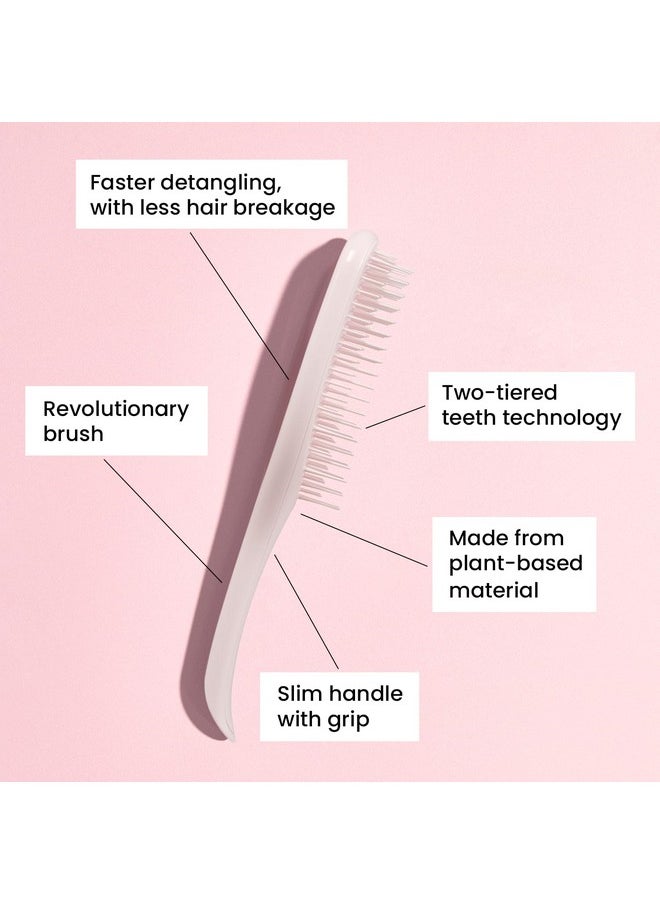 TANGLE TEEZER - The Ultimate Detangler Plant Brush Dry And Wet Hair Brush Detangler For All Hair Types Marshmallow Pink - Image 1