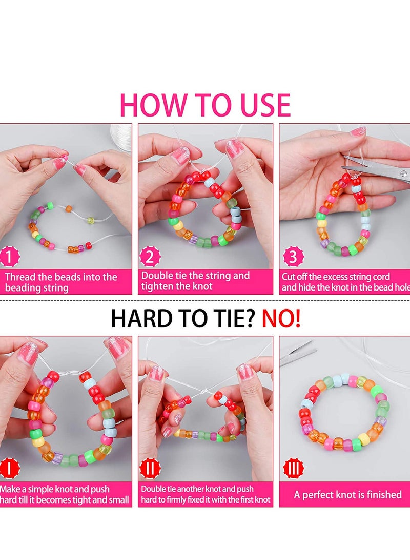 SYOSI خيط مرن مسطح من الكريستال، خيط سوار، حبل بوليستر لصنع أساور خرز البذور وأكسسورات الحرف اليدوية 40م (43 ياردة 0.5 مم) - Image 3