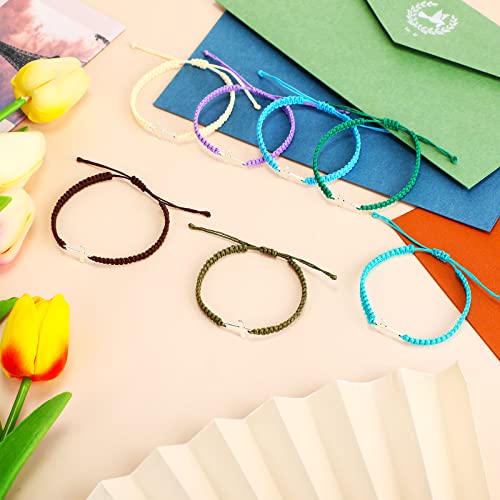 Jadive 12 Pcs Christmas Friendship Cross Bracelet Bulk for Women Men Jesus Christian Handmade Adjustable String Nylon Rope Braided Matching Bracelet for Baptism BFF Lucky Gifts(Colorful) - Image 4