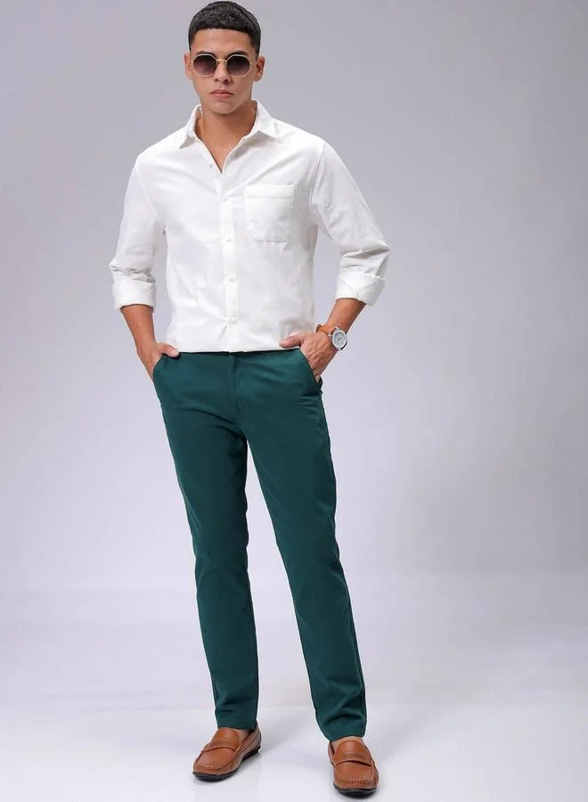 ذا انديان كراج كو Men Regular Solid Cutaway Collar Casual Shirt
