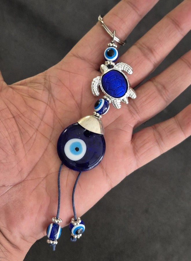 DT DECTONE Evil Eye Keychain Set with Butterfly and Elephant Charms, Turkish Blue Glass Nazar Amulet, Protection Good Luck Charm - Image 4