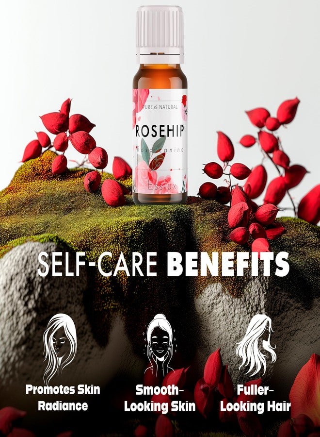 Esslux USDA Organic Rosehip Oil for Face - 100% Pure & Vegan Rosehip Seed Oil Organic Cold Pressed Unrefined - Therapeutic Grade Rose Hip Oil Face Oil for Skin, Hair & Body 30ml - Image 4