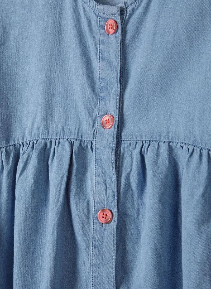 MINOTI Denim Button-Front Dress