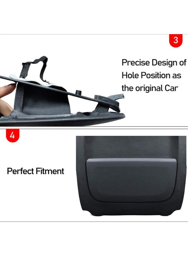 Genuine Leather Seat Back Pocket Cover for BMW 5 Series F10 F11 F07, 7 Series F01 F02 - Black Front Row Replacement Panel with Upgraded ABS+PC Bracket - Image 4