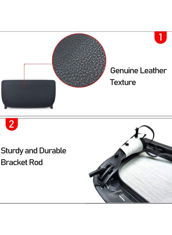 Genuine Leather Seat Back Pocket Cover for BMW 5 Series F10 F11 F07, 7 Series F01 F02 - Black Front Row Replacement Panel with Upgraded ABS+PC Bracket - Image 3
