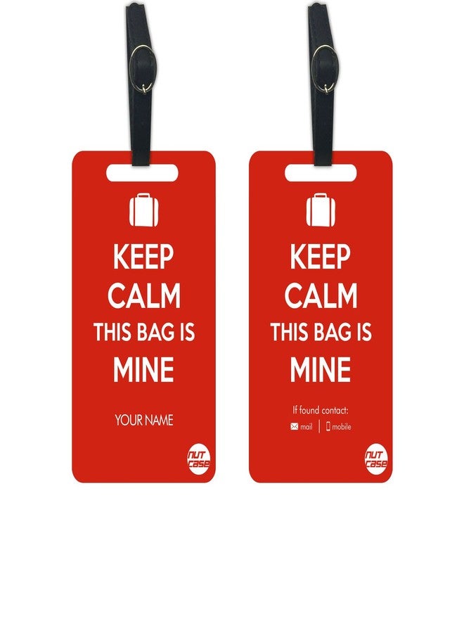 نتكيس بطاقات معدنية شخصية للأمتعة من نوتكيس - طقم من بطاقتين - حافظ على هدوئك - هذه حقيبتي - Image 2