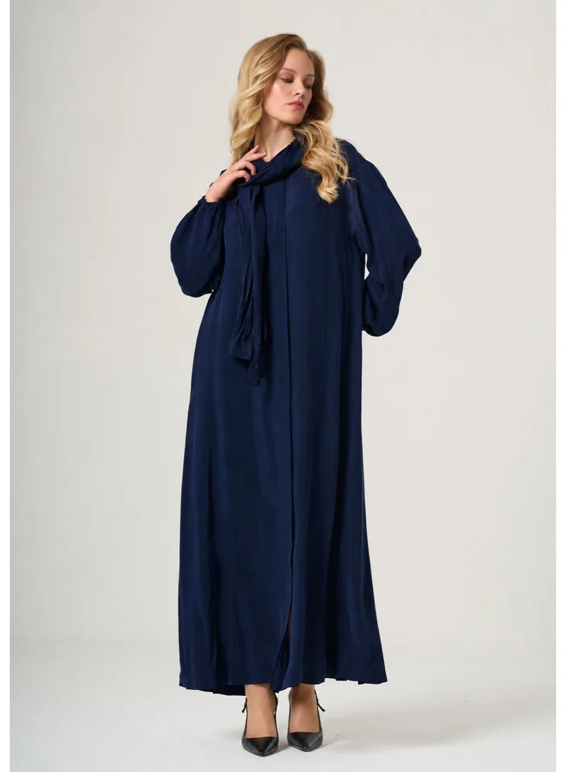 MissWhence  Pleated Maxi Abaya with Matching Scarf for Women | Best Price UAE