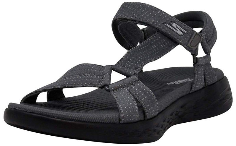 Skechers Women's On-The-GO 600 - Brilliancy Sandals, Charcoal/Black 7 Wide - Image 1