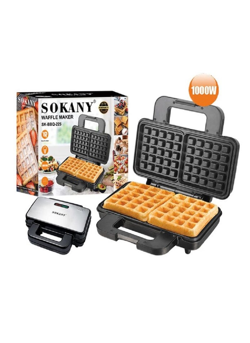 sokany Sokany  2 Slice Waffle Maker With Double Side Heating -1000 Watt (SK-BBQ-225)  - Image 4