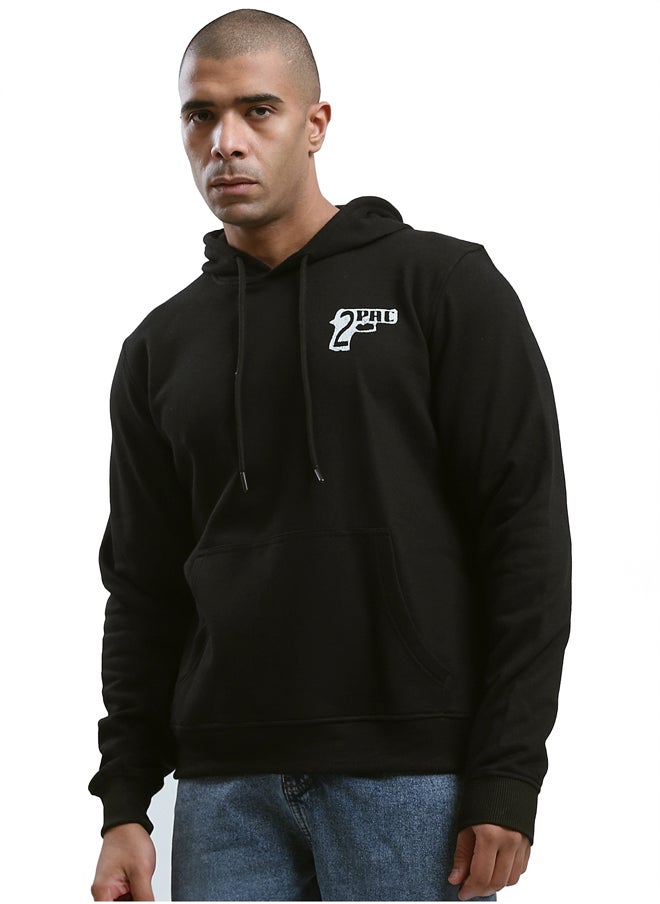 RAVIN Front & Back Print Slip On Hoodie - Black  - Image 1