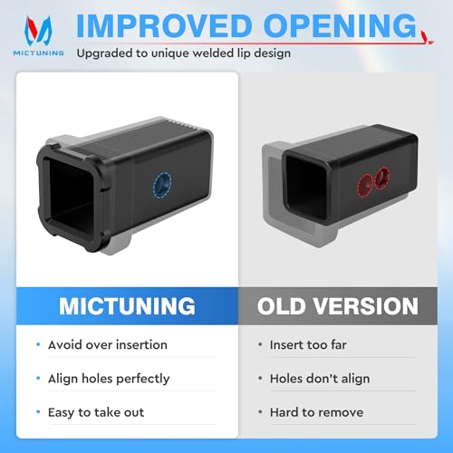 MICTUNING 2-1/2 inch to 2 inch Trailer Hitch Receiver Adapter, 2.5" Class V to 2" Class III/IV Hitch Reducer Insert Sleeve Converter with Hitch Pin & Clip - Image 4