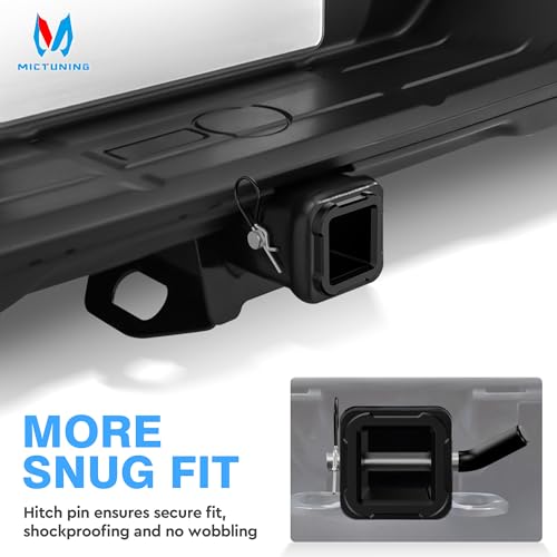 MICTUNING 2-1/2 inch to 2 inch Trailer Hitch Receiver Adapter, 2.5" Class V to 2" Class III/IV Hitch Reducer Insert Sleeve Converter with Hitch Pin & Clip - Image 5