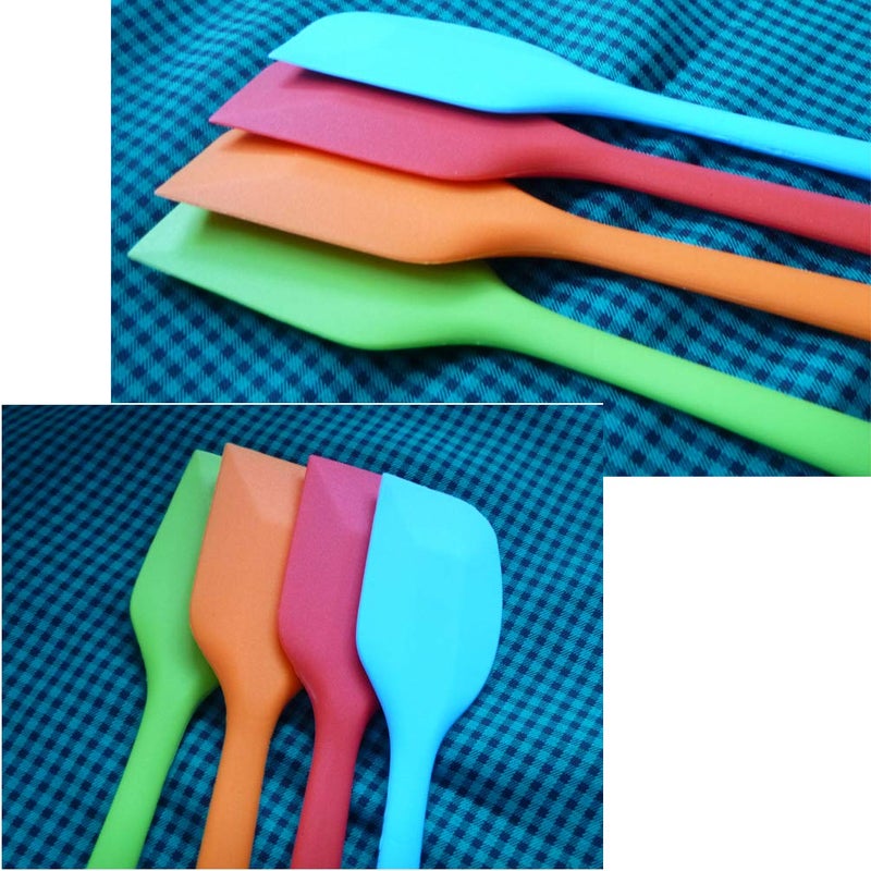 zYoung 4 Pcs Silicone Spatulas  Rubber Spatula Heat Resistant Seamless One Piece Design Flexible Scrapers Baking Mixing Tool Small - Image 4