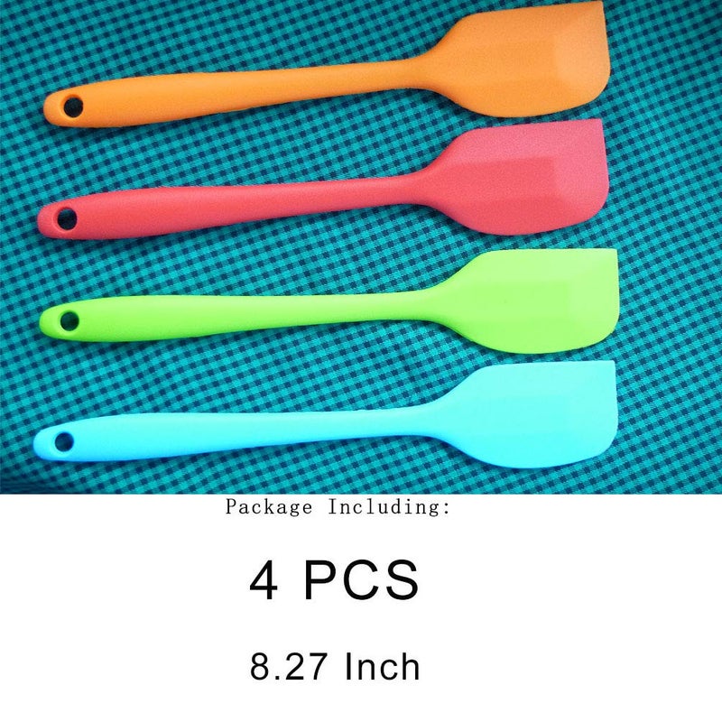 zYoung 4 Pcs Silicone Spatulas  Rubber Spatula Heat Resistant Seamless One Piece Design Flexible Scrapers Baking Mixing Tool Small - Image 2