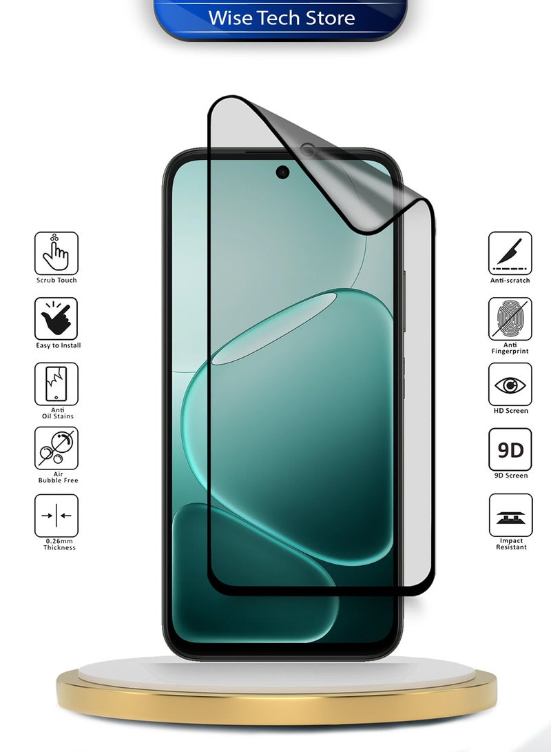 دبليو تيك حماية شاشة مرنة مطفية كاملة الغراء من السيراميك النانوي لهاتف Oppo A6x 5G 2025 بريميوم (MSCNMN) - شفاف/أسود - Image 2