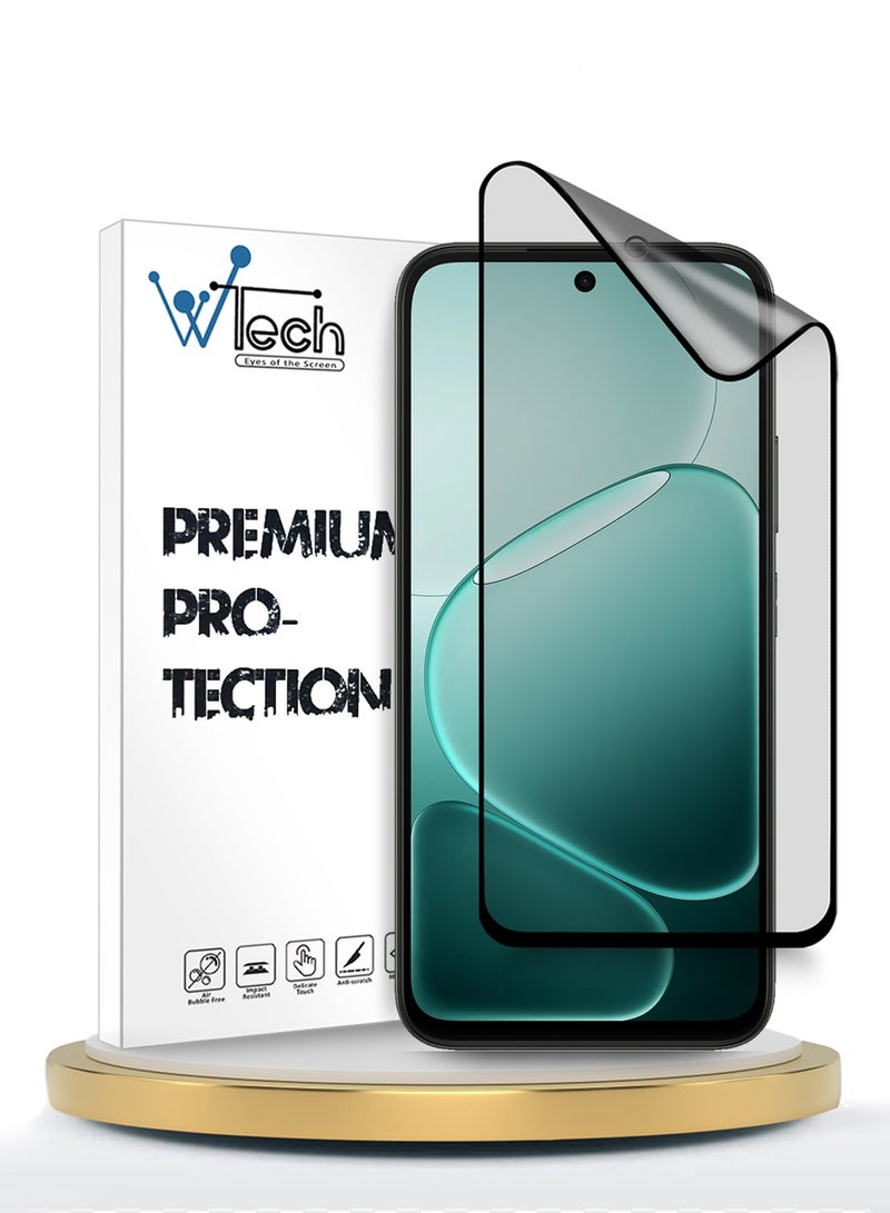 دبليو تيك حماية شاشة مرنة مطفية كاملة الغراء من السيراميك النانوي لهاتف Oppo A6x 5G 2025 بريميوم (MSCNMN) - شفاف/أسود - Image 1