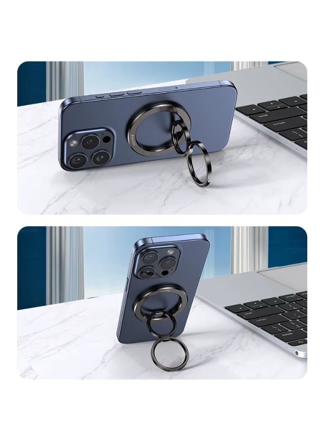 Yesido C206 Zinc Alloy 180 Degree Dlip And Fold Built-in N52 Double Ring Metal Folding Ring Phone Holder, Strong Magnetic Force, Lightweight and Convenient - Image 2