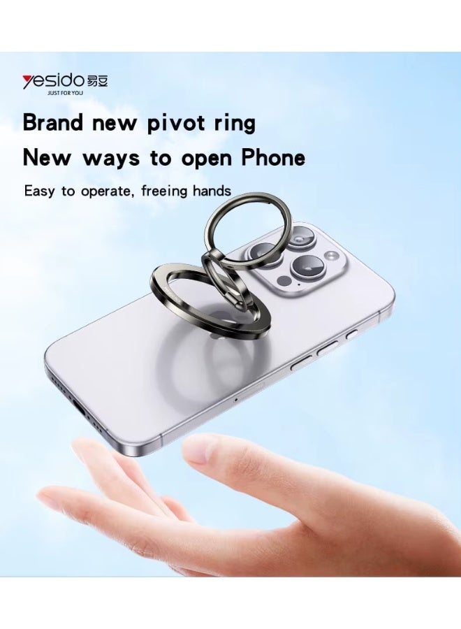 Yesido C206 Zinc Alloy 180 Degree Dlip And Fold Built-in N52 Double Ring Metal Folding Ring Phone Holder, Strong Magnetic Force, Lightweight and Convenient - Image 5