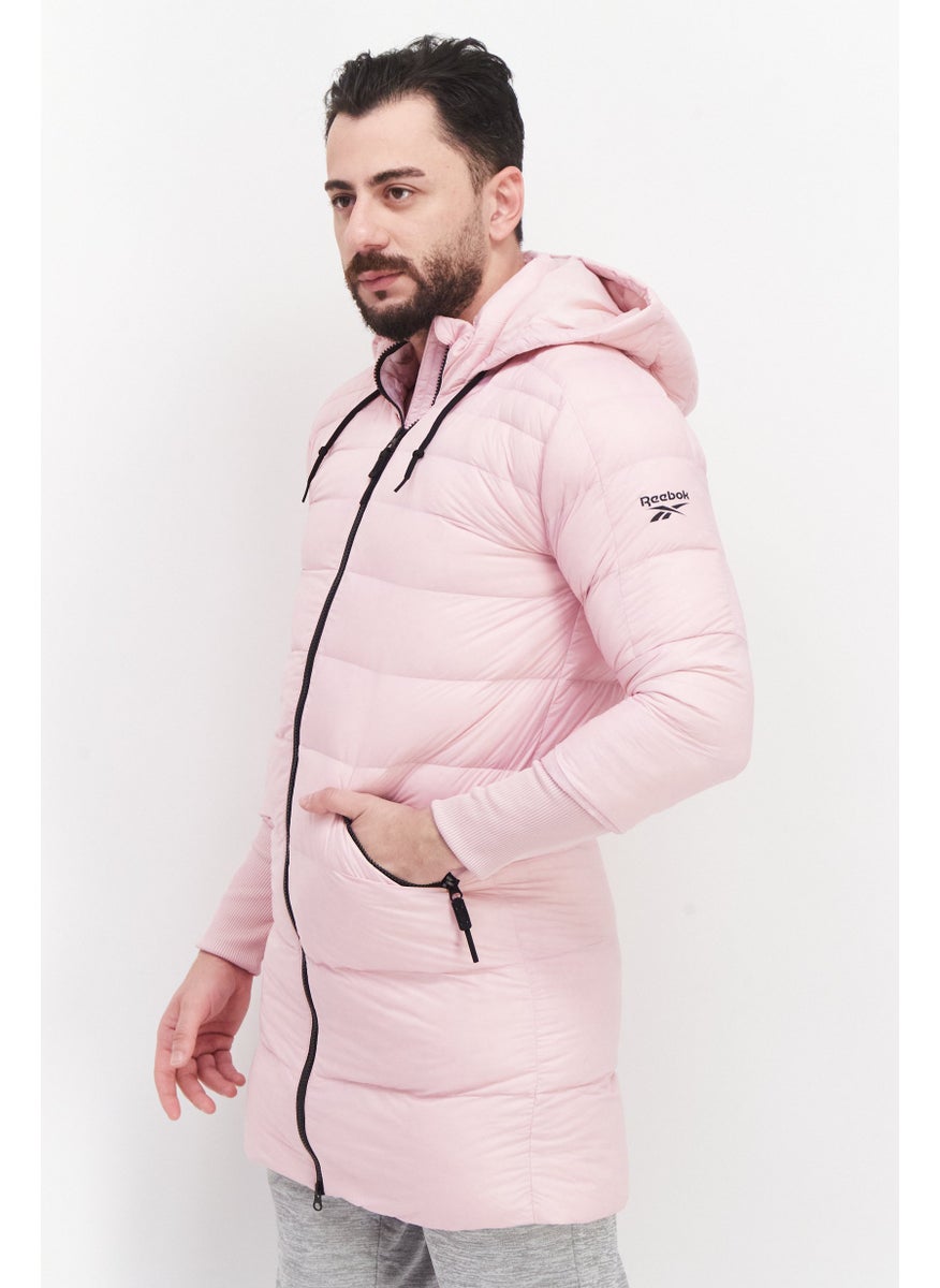 Reebok Men Sportswear Fit Hooded Long Sleeve Training Quilted Jackets, Pink  - Image 4