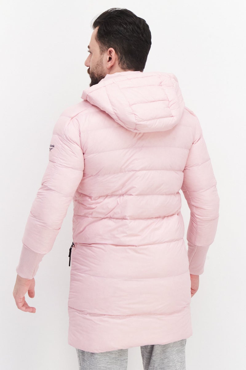 Reebok Men Sportswear Fit Hooded Long Sleeve Training Quilted Jackets, Pink - Image 2