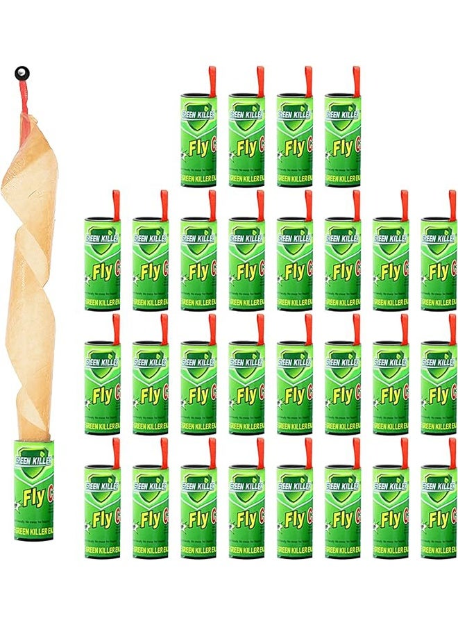 GREEN KILLER Fly Catcher, Pack of 28 Fly Catcher Rolls, Premium Non-Toxic Fly Killer Against Fruit Flies, Flies, Moths and Moths (28, Green) - Image 1
