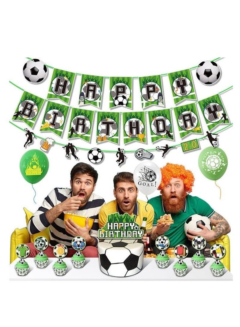 DUNISO Football Birthday Party Decoration Set/ Soccer Theme, Soccer Football Foil Balloon, Birthday Party Supplies, Quality Football Flag Balloon Set - Image 3