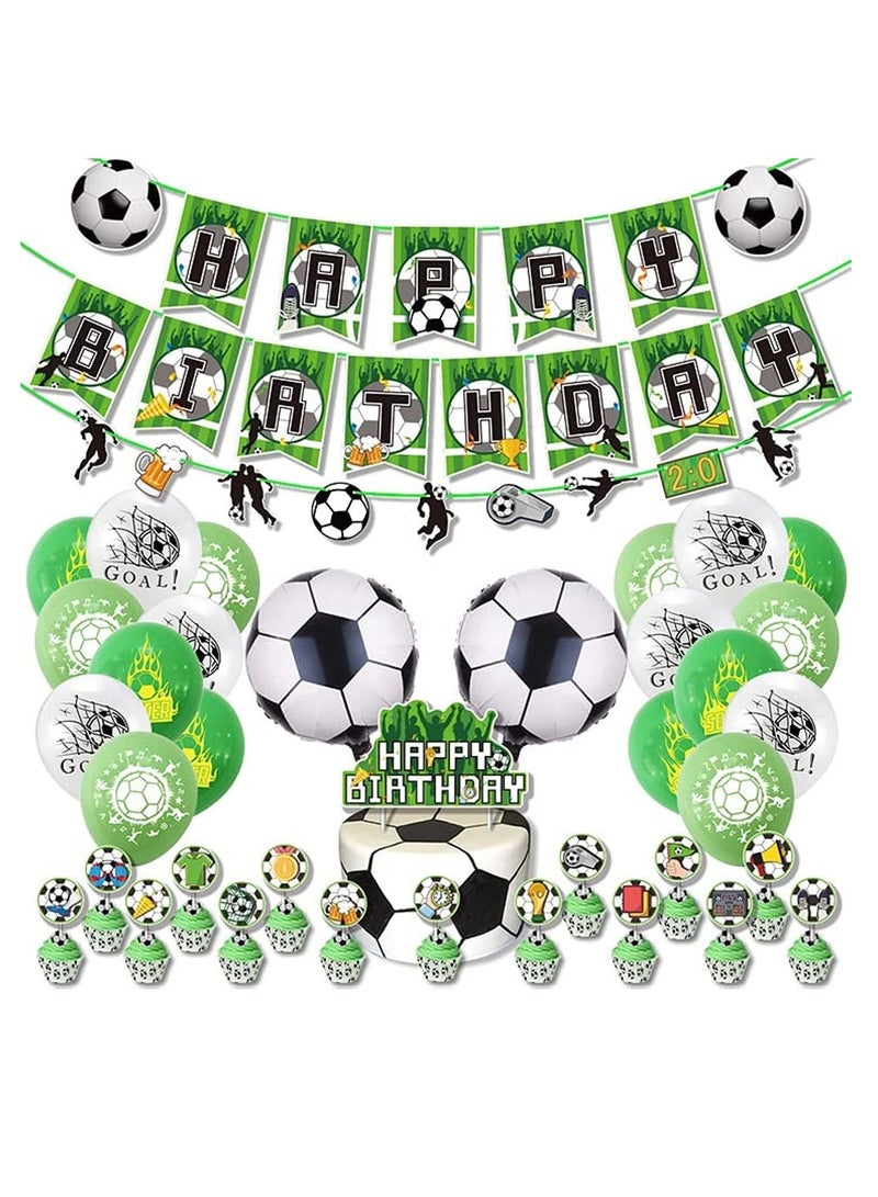DUNISO Football Birthday Party Decoration Set/ Soccer Theme, Soccer Football Foil Balloon, Birthday Party Supplies, Quality Football Flag Balloon Set - Image 1