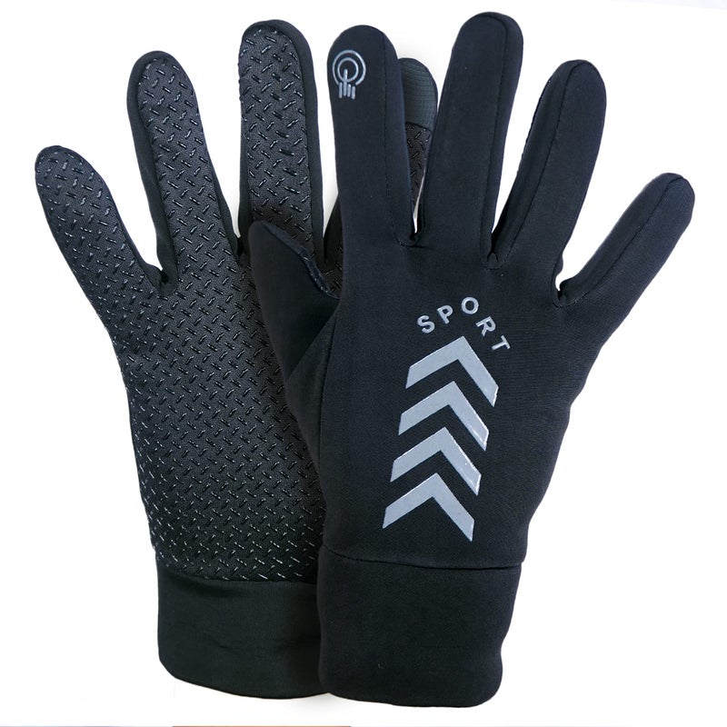 ZaySoo Men's Racing Gloves for Bikers Dust Protection (Black with Grey Arrow, Full Finger) - Image 5