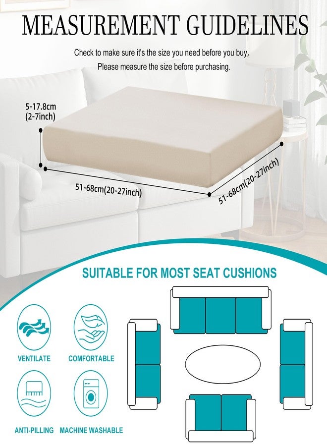 BIETYONE Patio Cushion Covers Outdoor Patio Cushion Covers,Super Elastic Outdoor Cushion Covers Replacement,Suitable for Outdoor Sofa Covers Patio Couch Cover Replacement (14Pcs,Beige,Cover Only) - Image 2