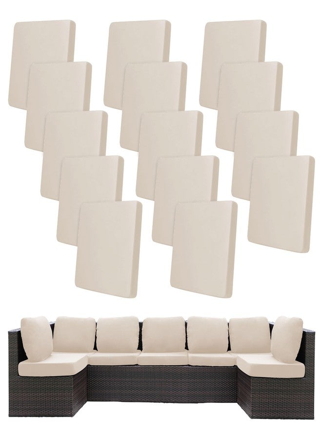 BIETYONE Patio Cushion Covers Outdoor Patio Cushion Covers,Super Elastic Outdoor Cushion Covers Replacement,Suitable for Outdoor Sofa Covers Patio Couch Cover Replacement (14Pcs,Beige,Cover Only) - Image 1