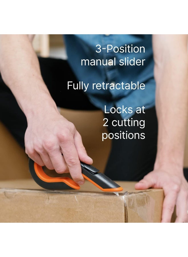 Slice 10400 400 | Sicherheits-Kartonmesser - Safety Cutter | Keramik-Sicherheitsklinge, beidhändig nutzbar, gummierte Oberfläche | Ergonomischer, hakenförmiger Griff - Image 3