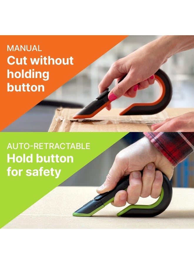 Slice 10400 400 | Sicherheits-Kartonmesser - Safety Cutter | Keramik-Sicherheitsklinge, beidhändig nutzbar, gummierte Oberfläche | Ergonomischer, hakenförmiger Griff - Image 2