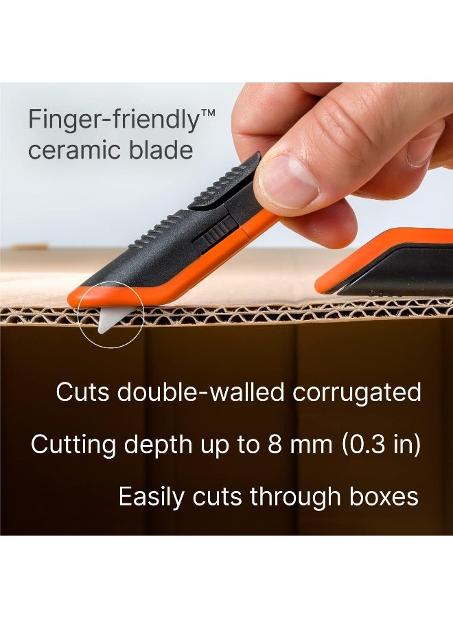 Slice 10400 400 | Sicherheits-Kartonmesser - Safety Cutter | Keramik-Sicherheitsklinge, beidhändig nutzbar, gummierte Oberfläche | Ergonomischer, hakenförmiger Griff - Image 5