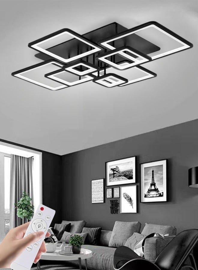 8 ضوء حديث الصمام الثنائي ضوء أسود مربع مثبت بالقرب من السقف المناسب لحمام غرفة المعيشة غرفة النوم والمطبخ 3 ألوان بدون كهرباء مع التحكم عن بعد - Image 1