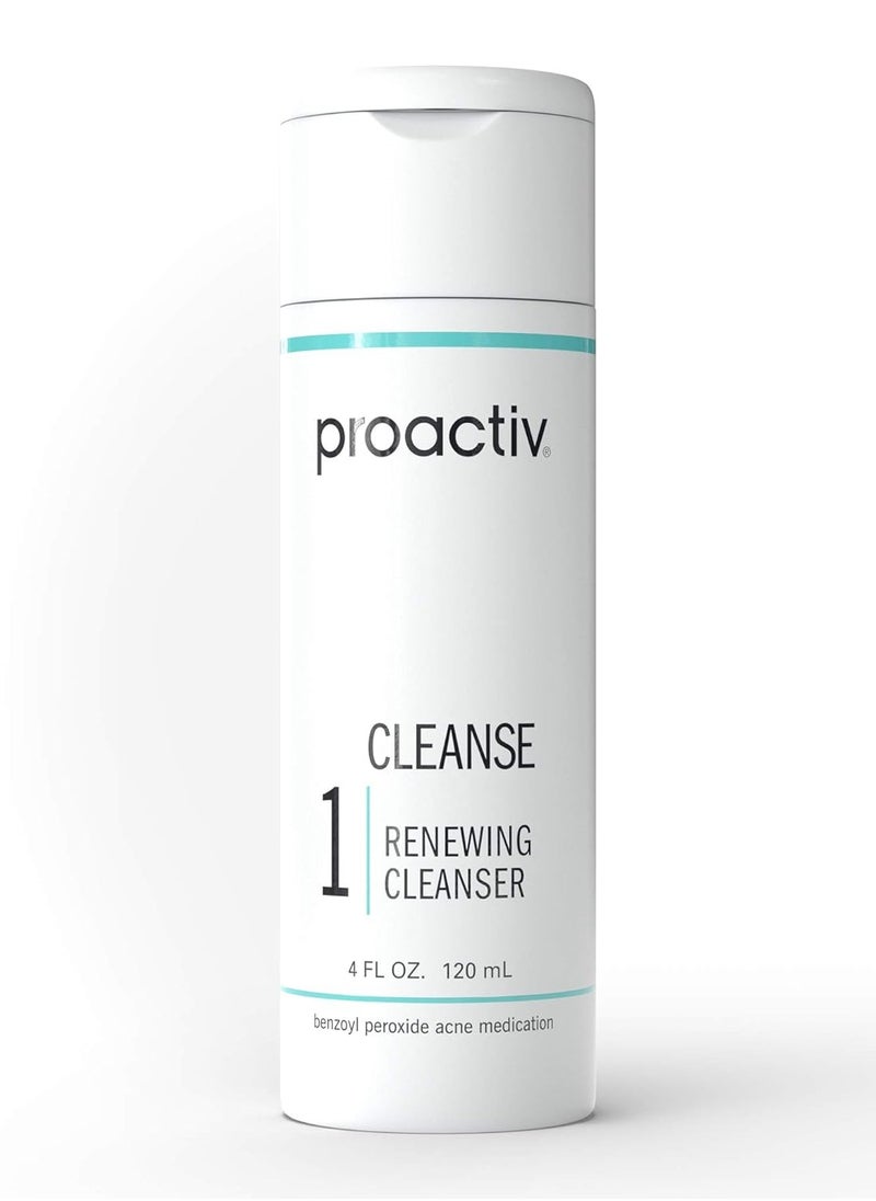 Proactiv - Proactiv Acne Cleanser - Benzoyl Peroxide Face Wash and Acne Treatment - Daily Facial Cleanser and Hyularonic Acid Moisturizer with Exfoliating Beads - 60 Day Supply, 4 Oz - Image 1