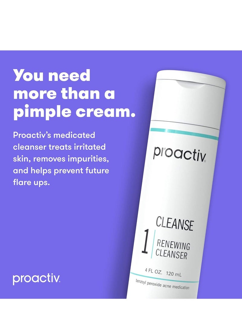 Proactiv - Proactiv Acne Cleanser - Benzoyl Peroxide Face Wash and Acne Treatment - Daily Facial Cleanser and Hyularonic Acid Moisturizer with Exfoliating Beads - 60 Day Supply, 4 Oz - Image 1