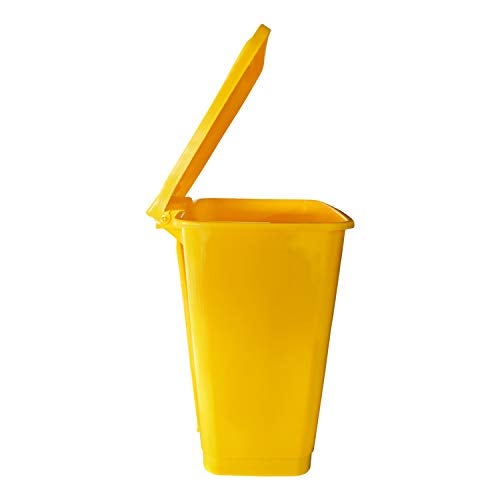 PUFFIN Pedal Dustbin 30 Litre Plastic Yellow Color - Image 4