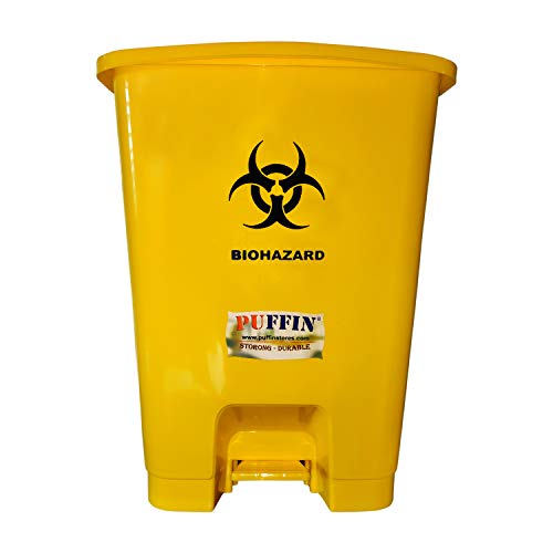 PUFFIN Pedal Dustbin 30 Litre Plastic Yellow Color - Image 1
