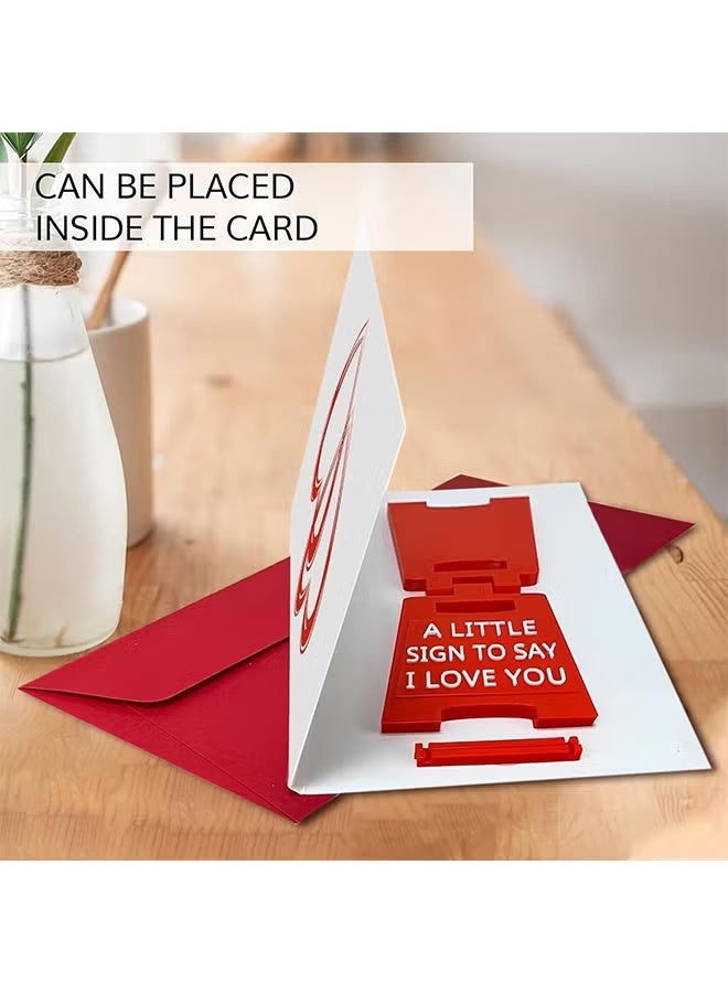 JUE-FISH Valenti Valentines Day Gifts Romantic I Love You Sign Figurines Fun Boyfriend Valentine's Day Gift Cute Birthday, Christmas, Wedding Gift for Girlfriend, Wife, Fiancee Mini Sign Decoration - Image 5